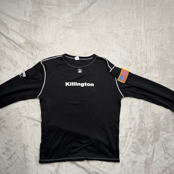 Black Killington Beast of Burden Long Sleeve Shirt Mens M USA Flag Patch - Picture 7 of 9